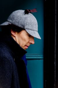 Benedict Cumberbatch in character as Sherlock Holmes