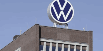 volkswagen company sign against the sky