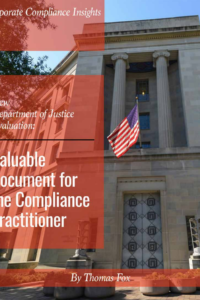 doj: valuable document for compliance officers by tom fox