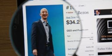 magnifying glass on photo of Jeff Bezos