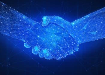 concept of smart contracts, digital handshake