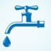 illustration of leaky faucet in blue