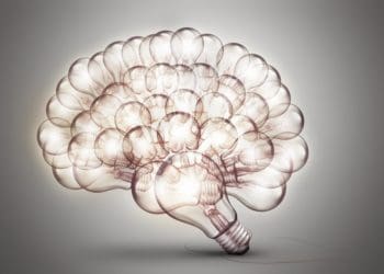 human brain made of light bulbs