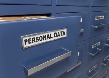 blue file cabinets with personal data file drawers