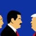 illustration of vladimir putin, nicolas maduro, and donald trump in profile