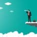 illustration of businessman looking at the horizon
