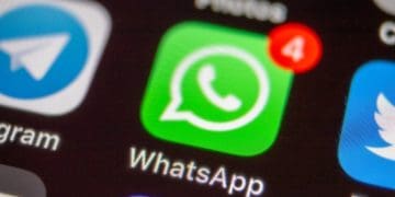 WhatsApp icon on smartphone