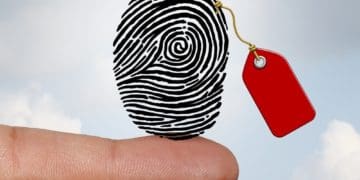 red price tag on fingerprint