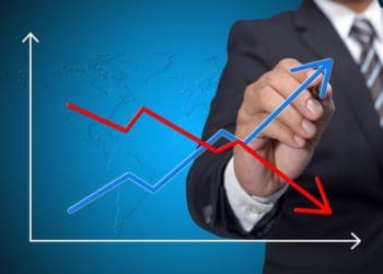 graph contrasting increase with decrease