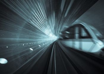 high-speed train in motion