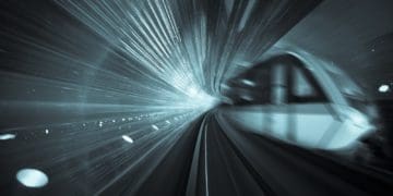 high-speed train in motion