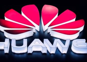 illuminated Huawei logo