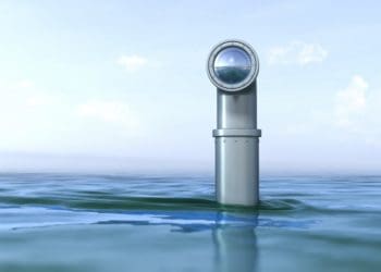 periscope above the surface of the water