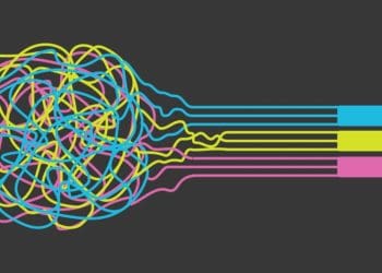 jumbled wires at left sorted on right