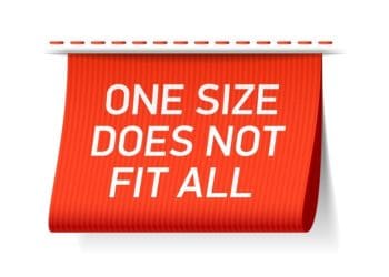 one size does not fit all tag