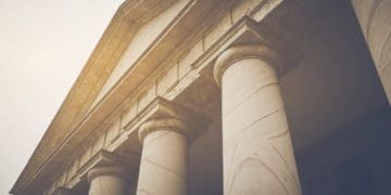 pillars in retro Instagram style