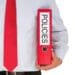 man in red tie holding red policies binder