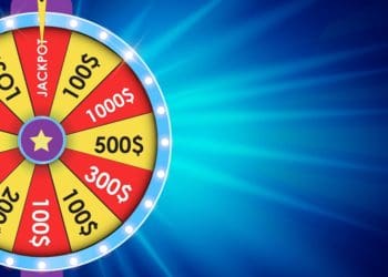 wheel of fortune wheel on blue background