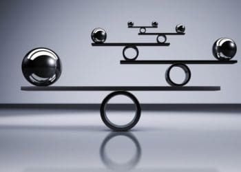 metallic balance with multiple parts