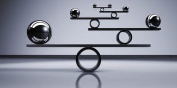 metallic balance with multiple parts