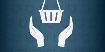 hands protecting digital shopping cart