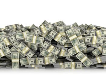 giant pile of bundled American currency