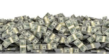 giant pile of bundled American currency