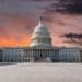 U.S. Capitol building in Washington DC at sunset