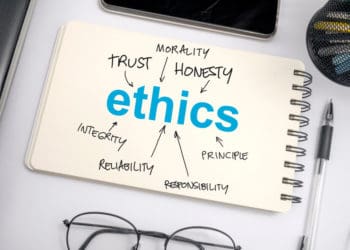 The concept of ethics illustrated by the written word