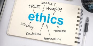 The concept of ethics illustrated by the written word