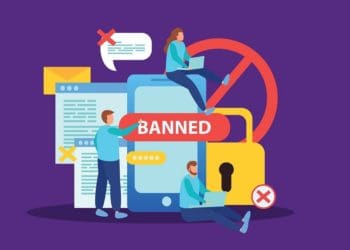 illustration of users banned from social media sites