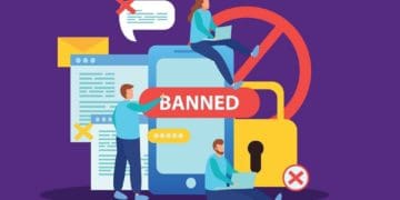 illustration of users banned from social media sites