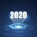 futuristic technology projecting 2020 in white text