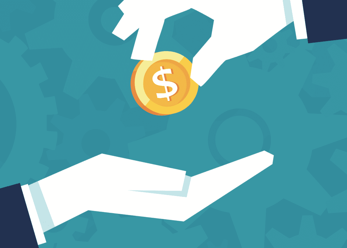 employer handing payment to employee