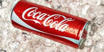 Classic Coca-Cola Can on crushed ice
