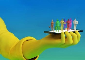 3D render of smartphone, ride-sharing services in the sharing economy