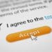 orange accept button at bottom of terms and conditions agreement