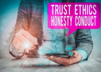 pink speech bubble trust ethics honesty conduct