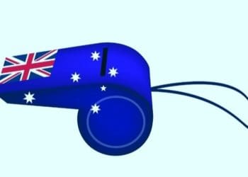 blue whistle in coloring of Australian flag