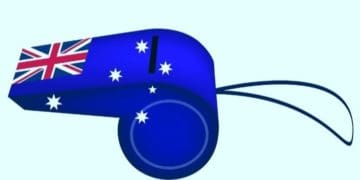 blue whistle in coloring of Australian flag
