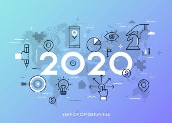 2020 infographic overlay on top of a world map