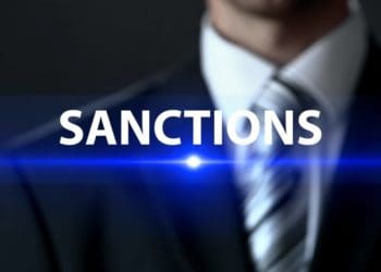 sanctions text on virtual screen