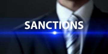 sanctions text on virtual screen