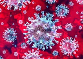 coronavirus under microscope
