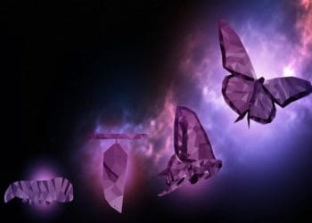 concept of digital transformation, showing caterpillar transforming to butterfly