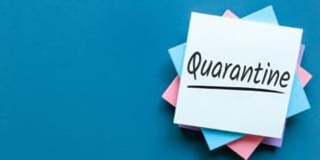 "quarantine" written on stack of post-its