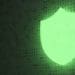 glowing green shield, cybersecurity concept