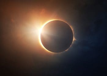 moon covers the sun in solar eclipse