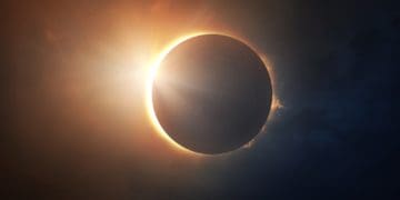 moon covers the sun in solar eclipse