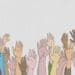 illustration of many hands raised